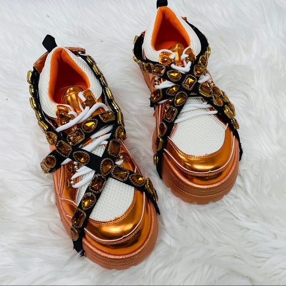GLARING GOLD CHUNKY GLITTER SNEAKER